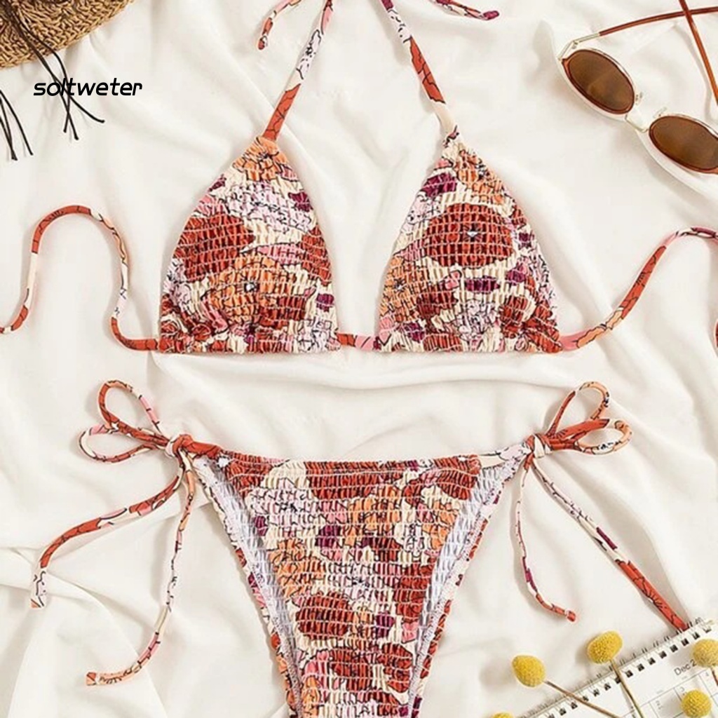 Bộ Đồ Bơi Bikini 2 Mảnh Họa Tiết Hoa Thời Trang Cho Nữ