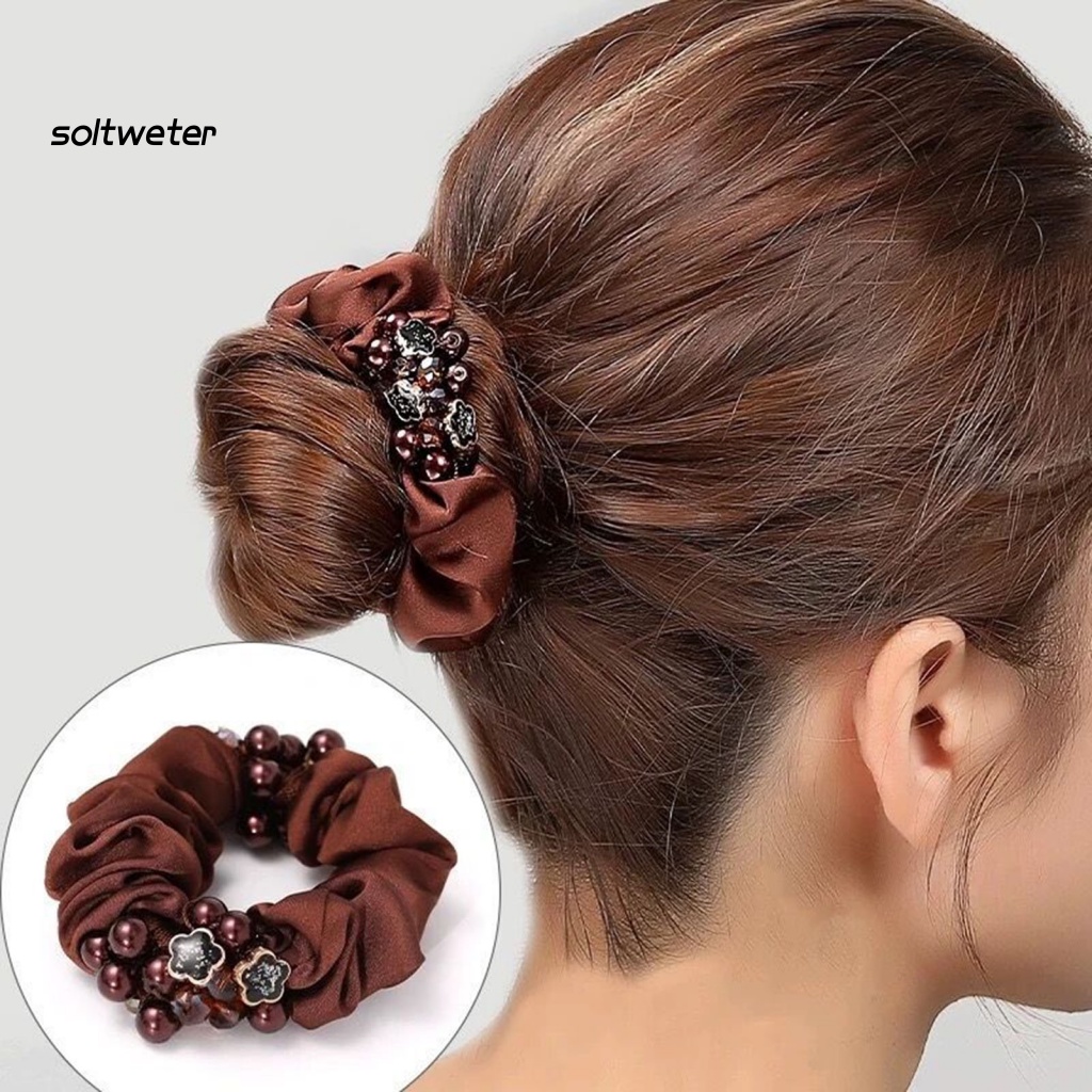 Dây Cột Tóc Scrunchies Bằng Vải Siêu Mềm Siêu Nhẹ Co Giãn Chống Trượt Sang Trọng Cho Nữ
