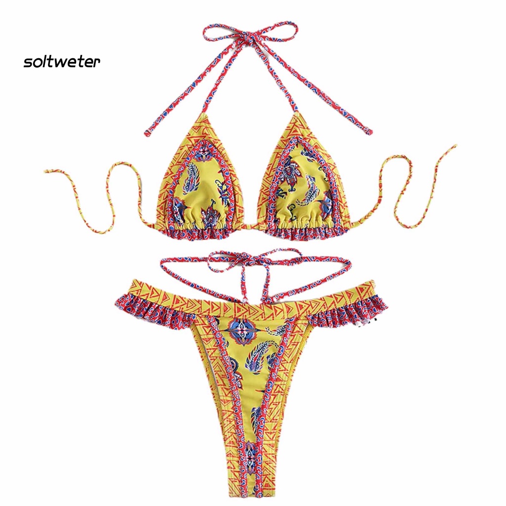 Bộ Đồ Bơi 2 Mảnh Thoáng Khí In Họa Tiết Nhiều Màu Sắc Phong Cách Bohemian Thời Trang Quyến Rũ Cho Nữ