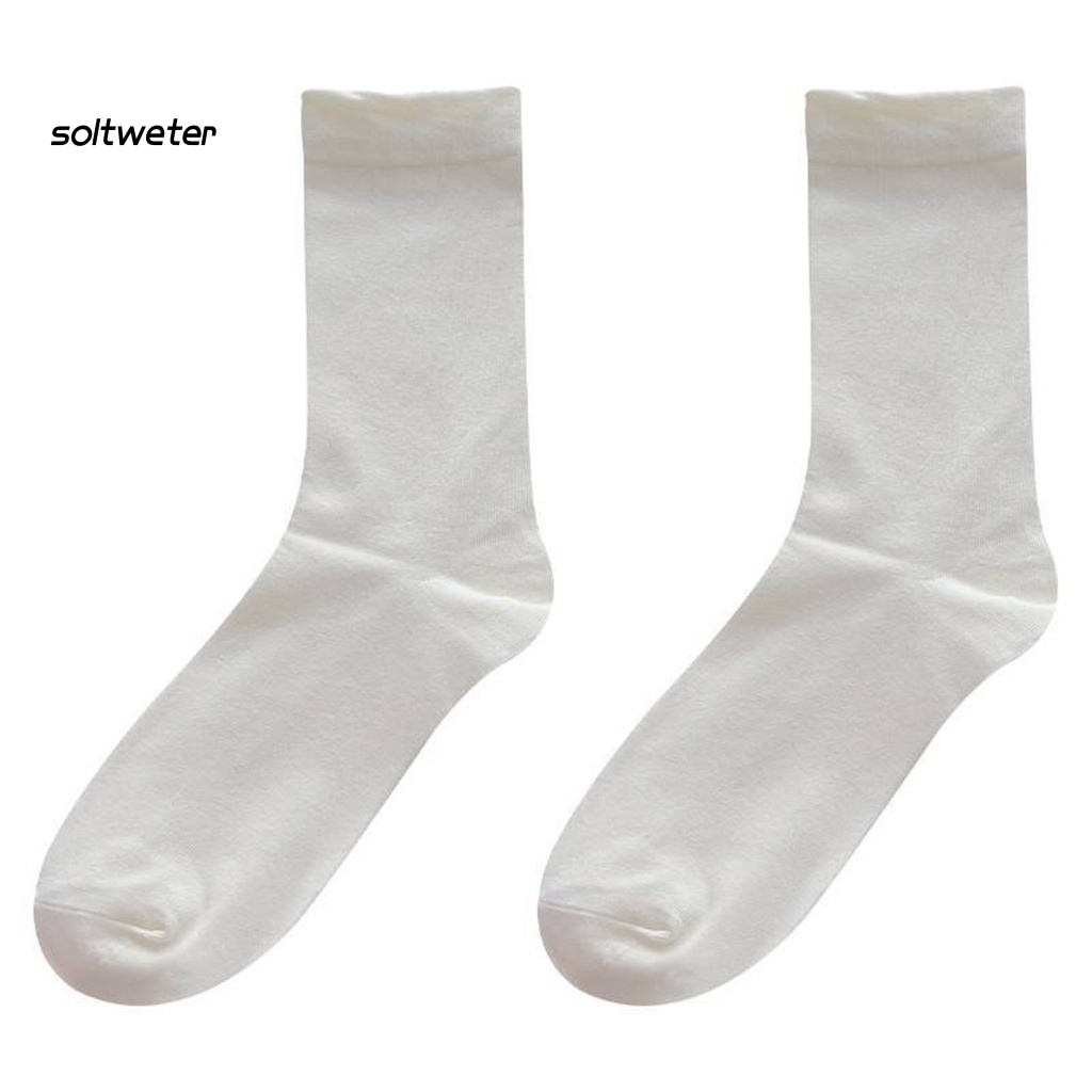1 Đôi Vớ Thể Thao Dày Màu Trơn Đơn Giản Phong Cách Nhật Bản