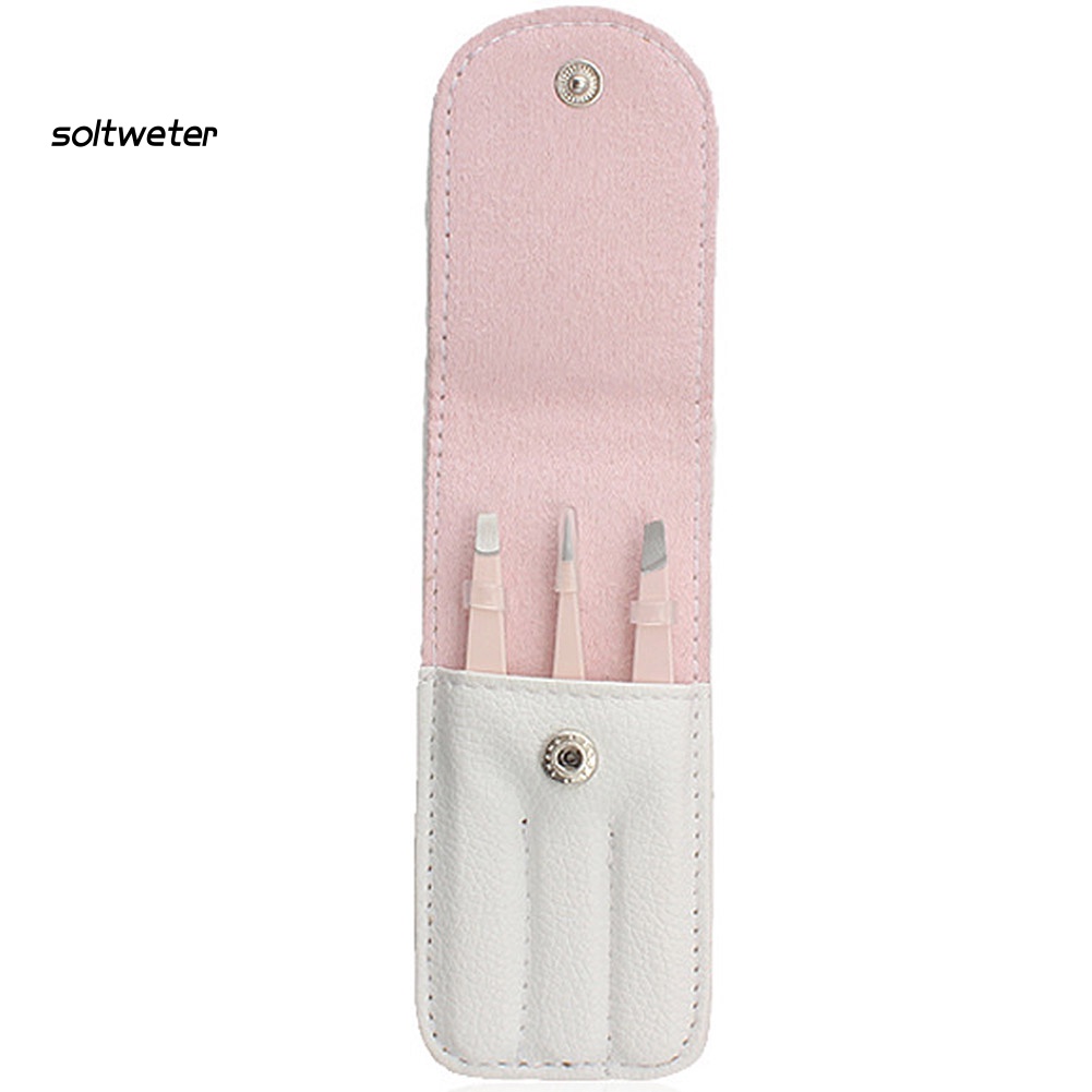 Bộ 3 Nhíp Nhổ Lông Mày Bằng Thép Không Gỉ