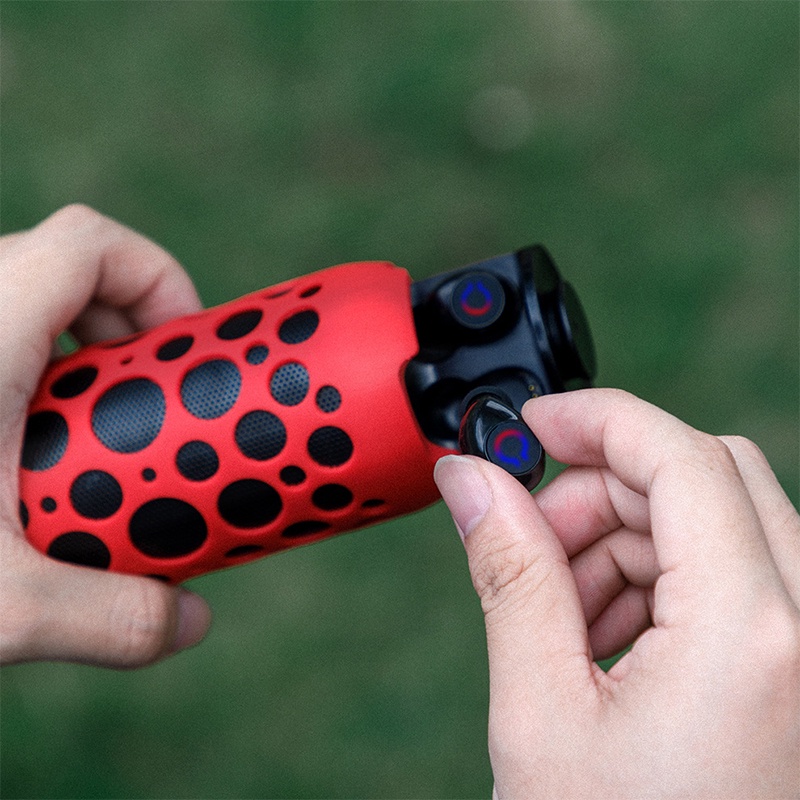 Loa Bluetooth-Loa Ngoài Trời, Âm Thanh Vòm 360 Độ, Tws Loa 2 Trong 1 Có Tai Nghe, Bass Sâu - Hàng Chính Hãng