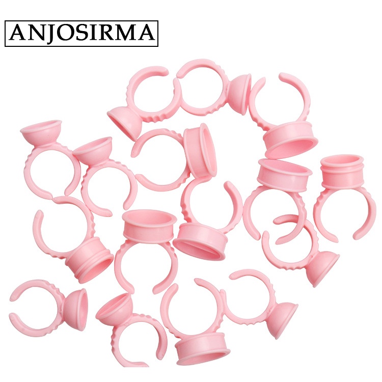Anjosirma 100 / gói màu hồng thêu nhựa màu cốc ghép lông mi giả khay kết dính