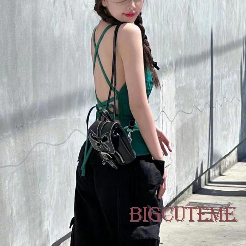 Áo Hai Dây Hở Lưng Y2K Thời Trang Mùa Hè Quyến Rũ Cho Nữ