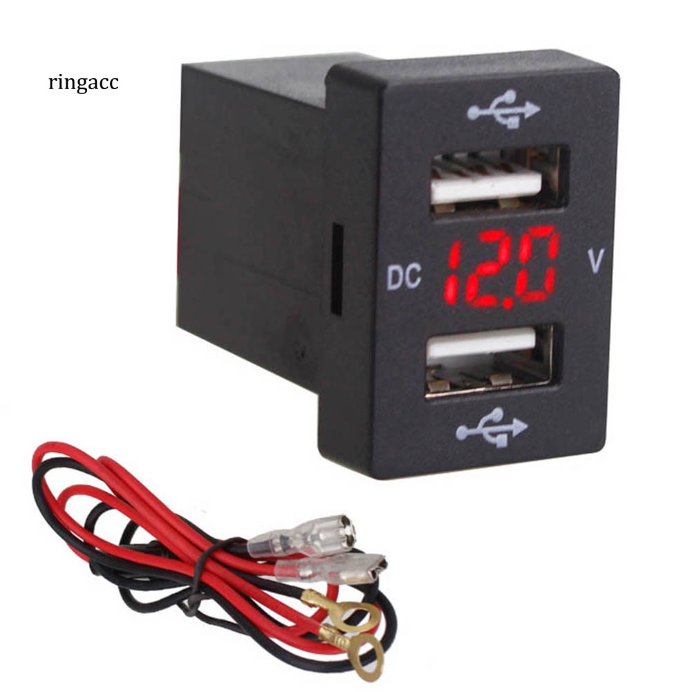 Tẩu Sạc Nhanh Hai Cổng USB Hiển Thị Điện Áp Cho Toyota New Corolla Ralink