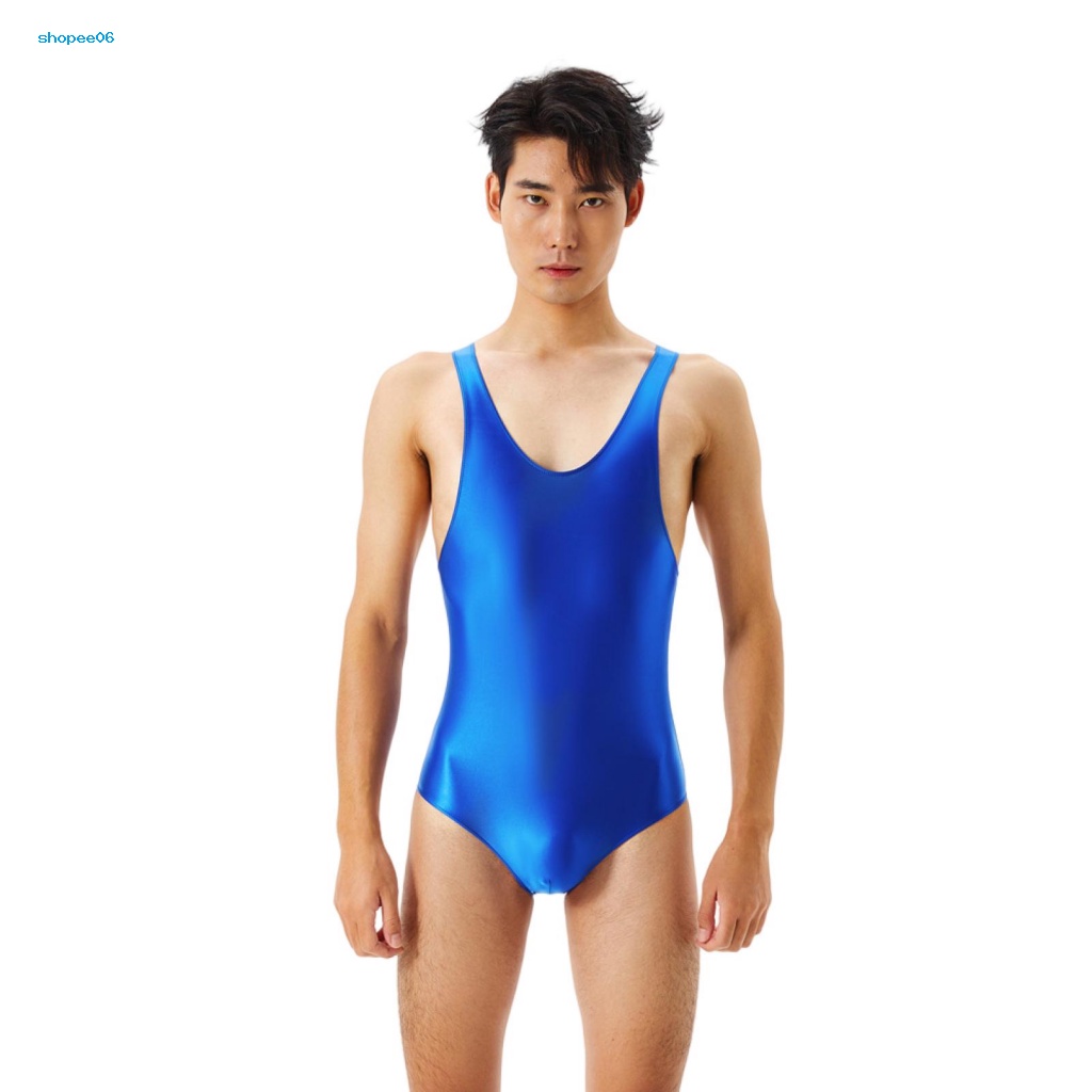 Bộ Đồ Lót Áo Liền Quần Bằng Lụa Màu Sắc Trơn Độ Co Giãn Cao Quyến Rũ Cho Nam