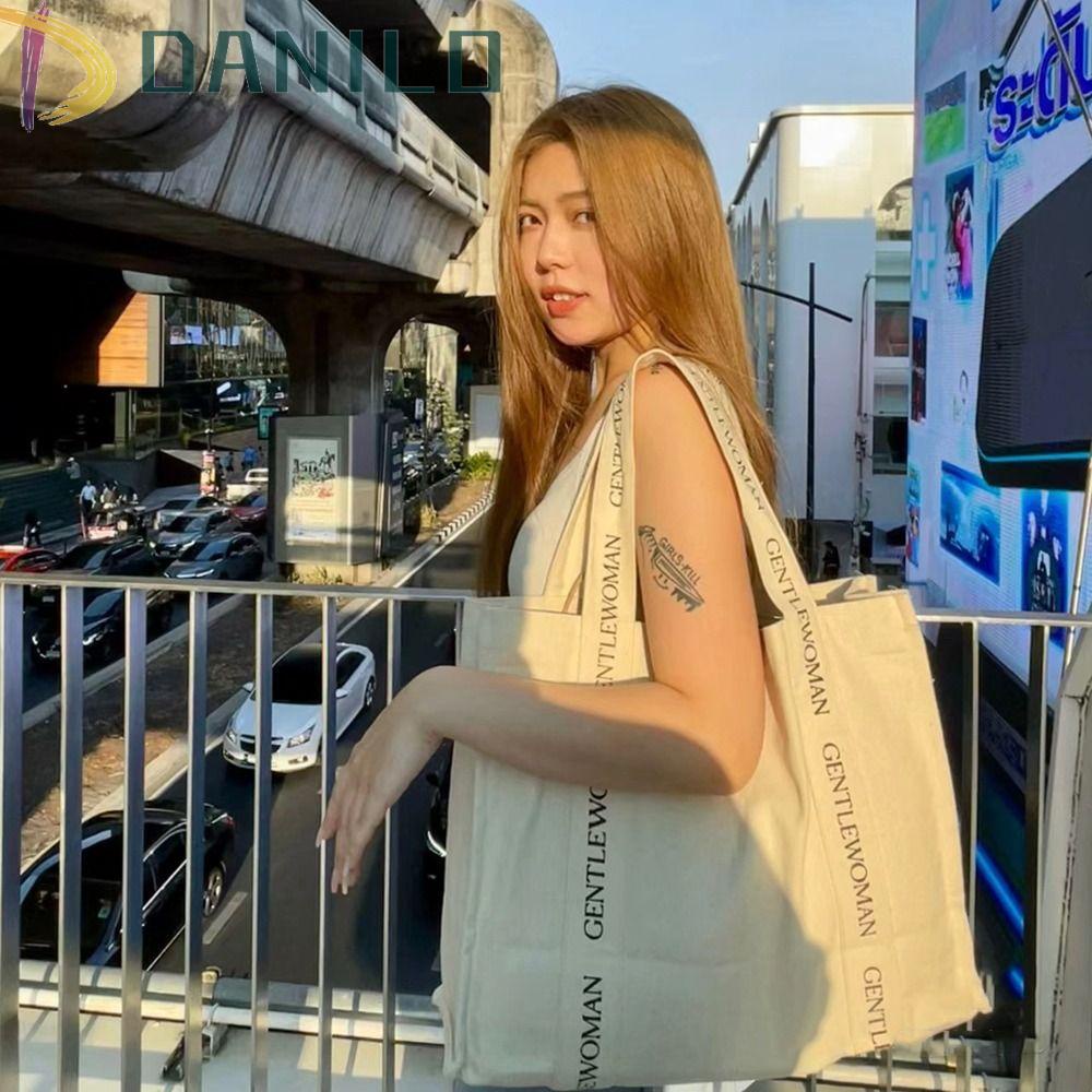 DANILO Túi Xách Tay Đựng Son Môi Sức Chứa Lớn Bằng Vải Canvas Thanh Lịch Dành Cho Nữ