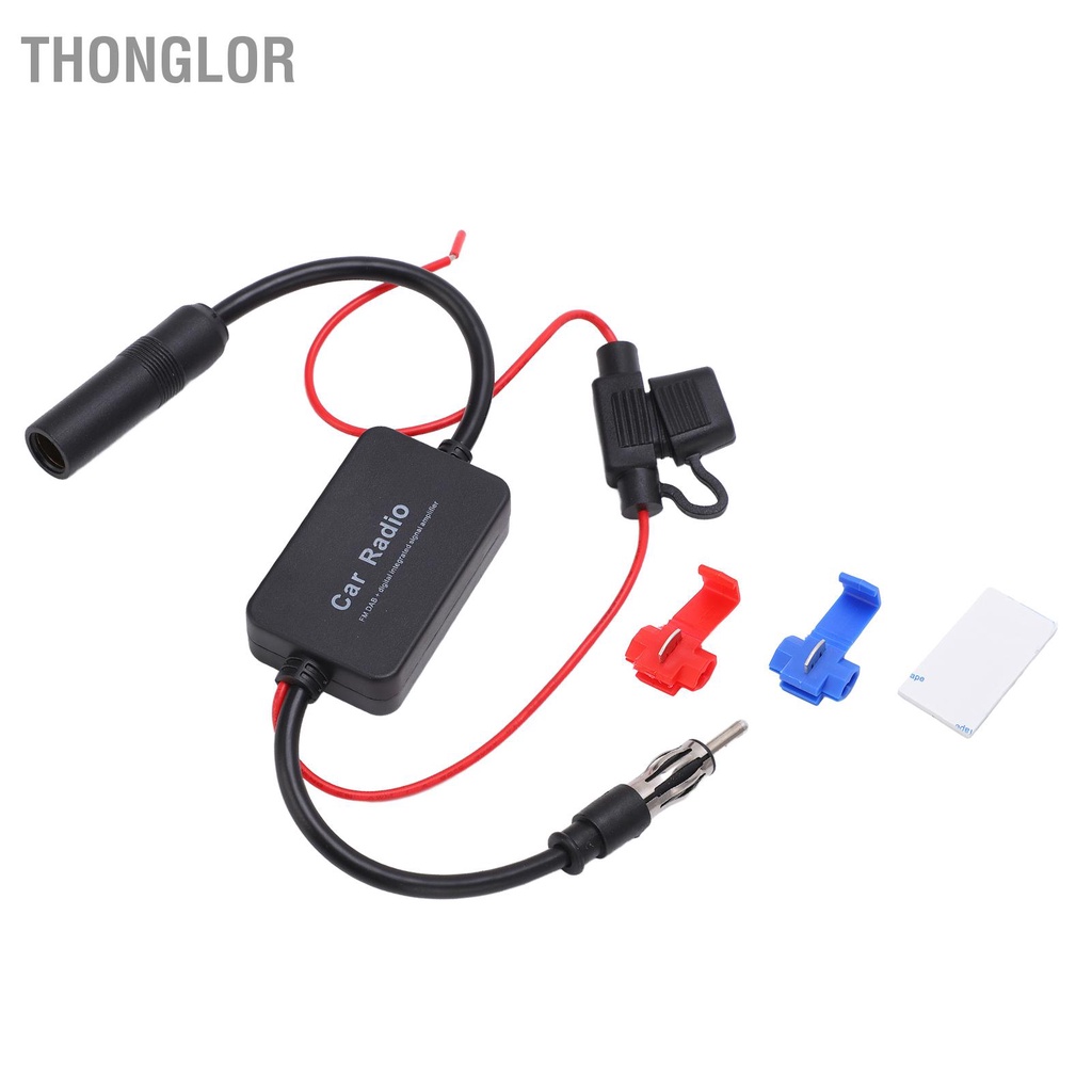 Thonglor Bộ khuếch đại thu tín hiệu trên không cho xe hơi 12V Radio FM tăng cường drive 2 u