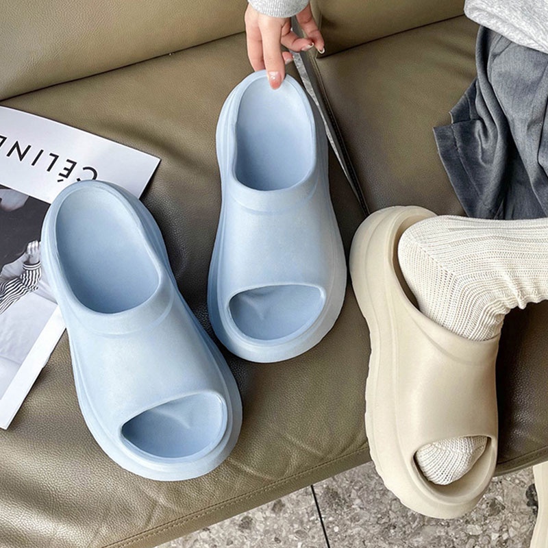 Muchao Dép Sandal Đế Bằng Dày Dặn Thắt Nơ Xinh Xắn Thời Trang Cho Nữ