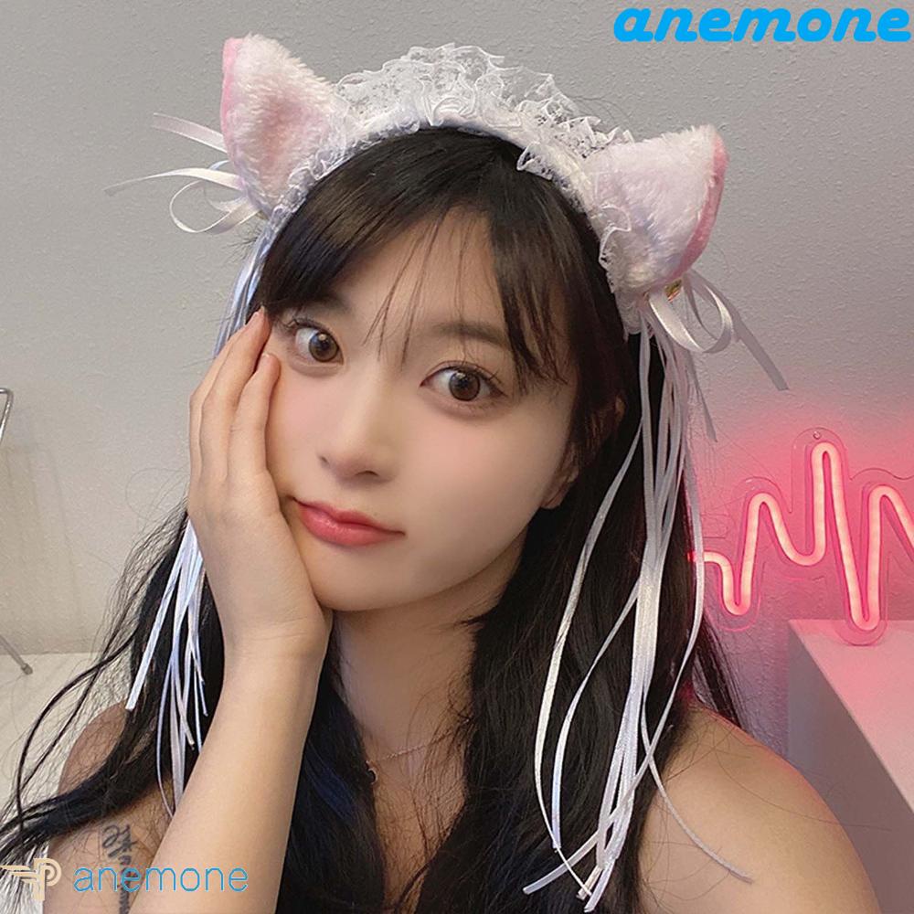 ANEMONE Băng Đô Tai Mèo Phong Cách Gothic Lolita Dễ Thương Cho Nữ