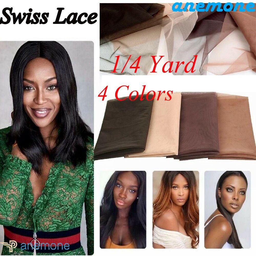 ANEMONE Phụ Kiện Tóc Giả 1 / 4 Yard Phối Lưới Cài Trước Tiện Dụng