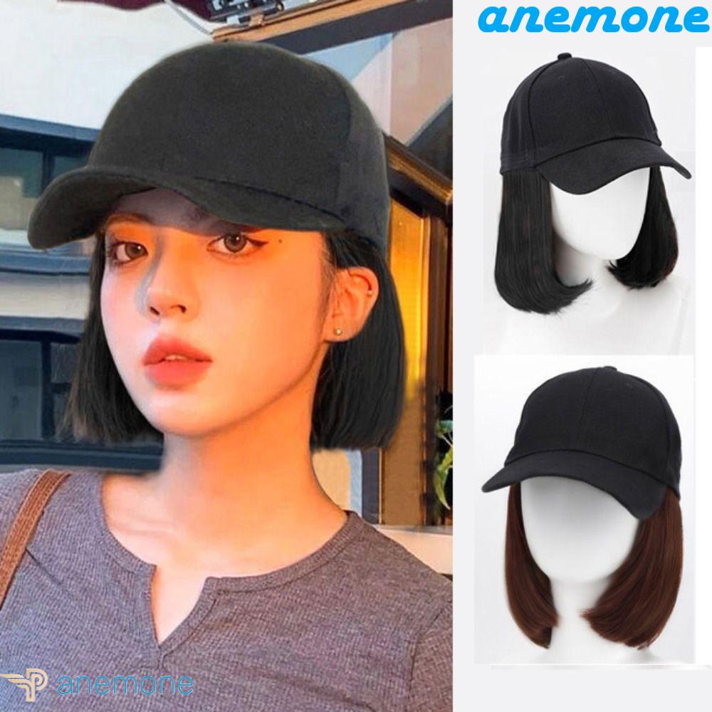 ANEMONE Bộ Tóc Giả Kiểu Bob Bằng Sợi Tổng Hợp Mềm Tự Nhiên Màu Trắng Đen Dành Cho Nữ