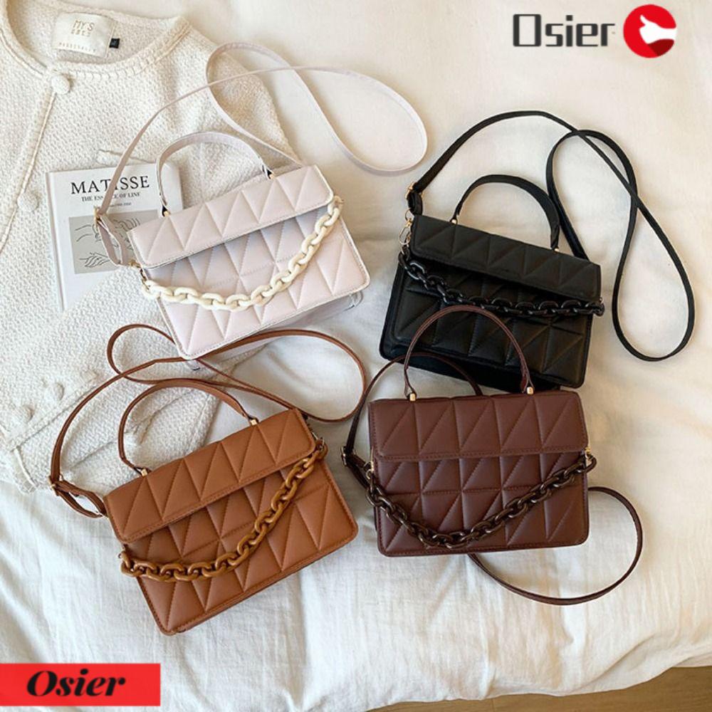 OSIER1 Túi Xách Đeo Vai Họa Tiết Sọc Caro Thời Trang Sành Điệu Cho Nữ