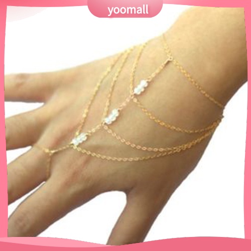 [YM] Vòng Đeo Tay Lắc Tay Phối Dây Xích Tua Rua Nhiều Lớp Buổi Nổi Tiếng Cho Nữ