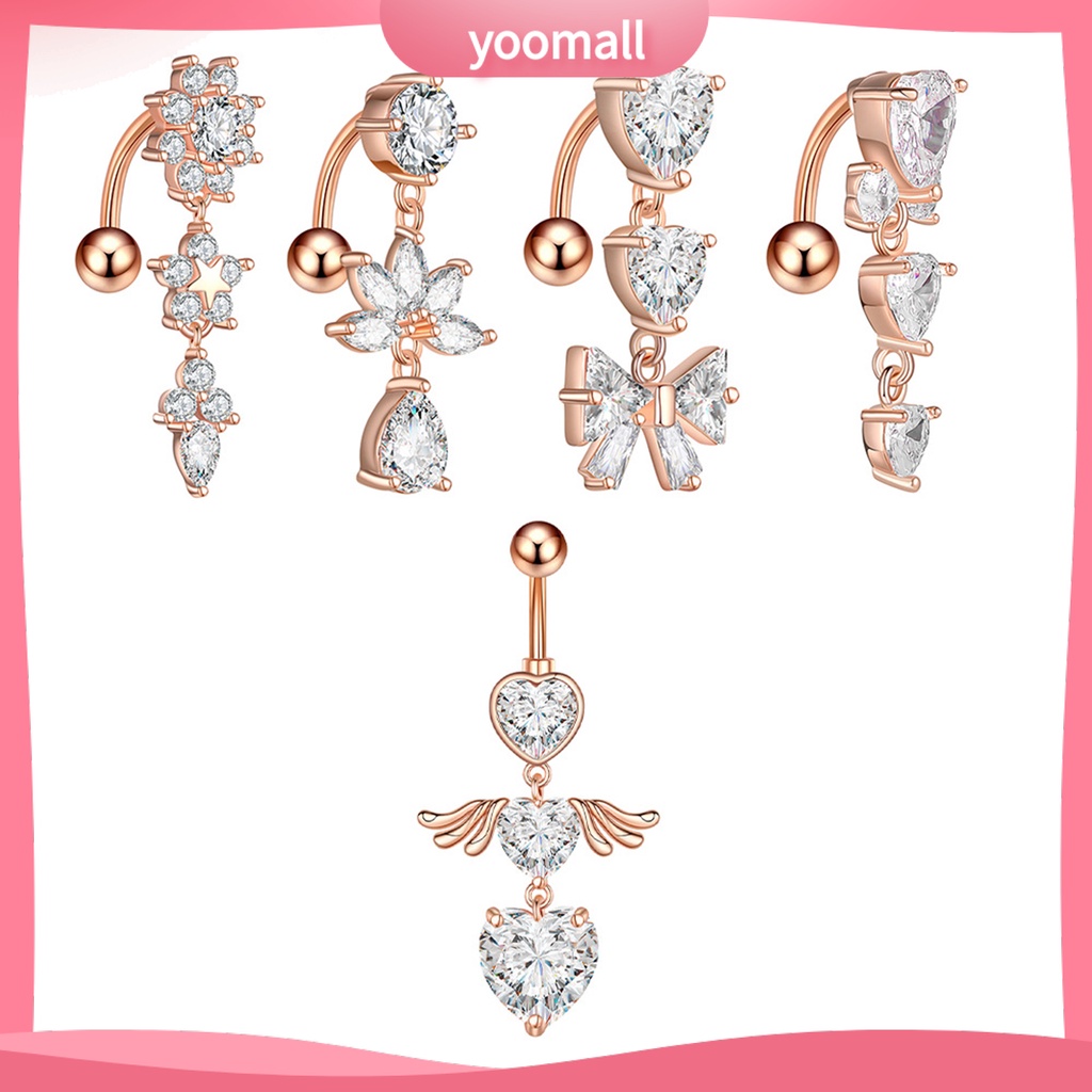 1 Khuyên Rốn Hình Hoa Đính Đá Zircon Quyến Rũ Cho Nữ