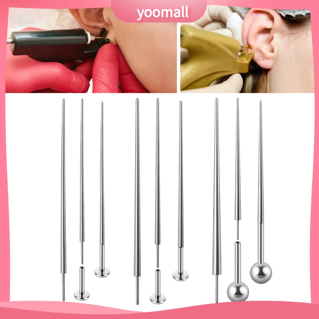 Bộ 3 Khuyên Xỏ Mũi / Tai / Mũi Bằng Thép Không Gỉ Độ Bền Cao Không Đau Có Thể Tái Sử Dụng