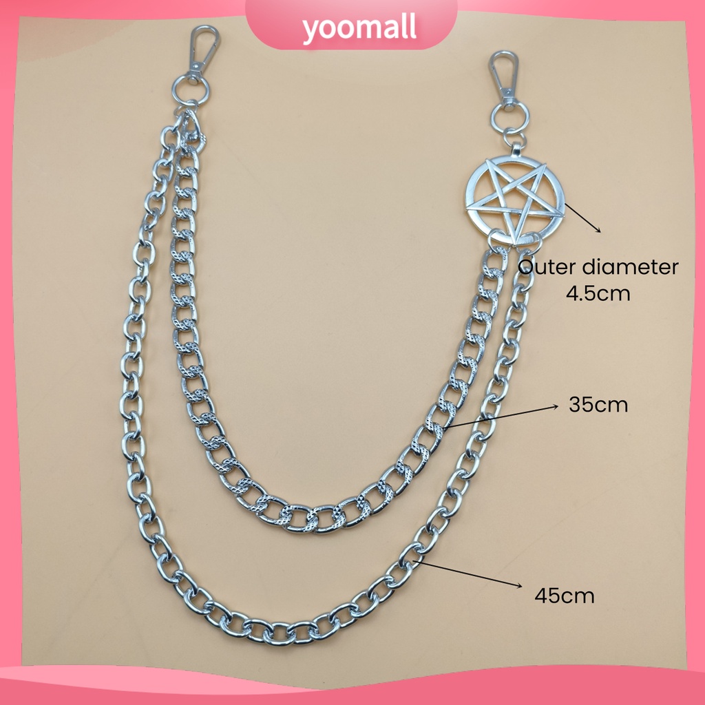 Dây Xích Kim Loại Đeo Thắt Lưng Quần Jean Nhiều Lớp Phong Cách Hip Hop Cho Nam Và Nữ