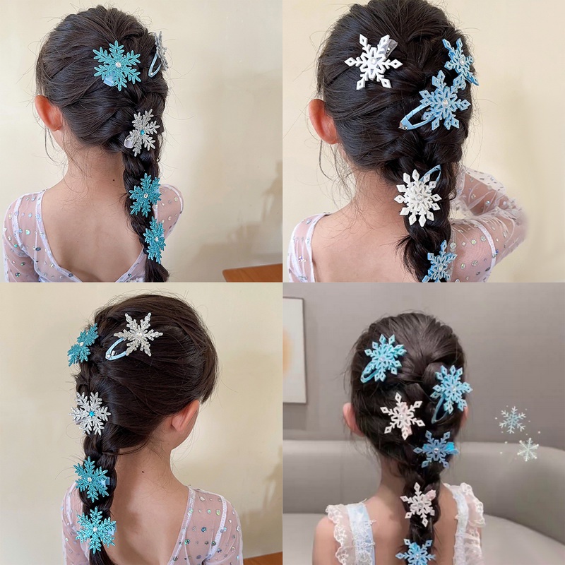 2 Kẹp Tóc Hình Bông Tuyết Có Đính Đá Pha Lê Cho Nữ Mã 2023
