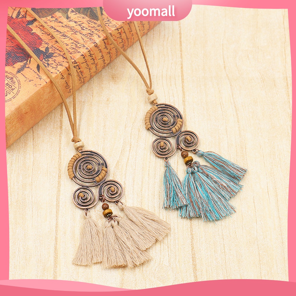 Vòng cổ Mặt Xoắn Ốc Phong Cách Bohemian Thời Trang