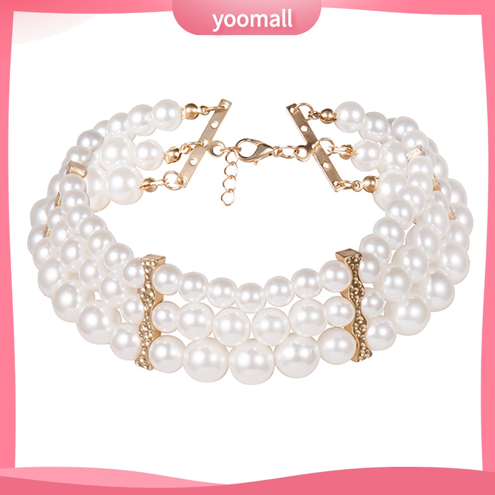 Vòng cổ Nhiều Lớp Đính Ngọc Trai Nhân Tạo Thời Trang Dành Cho Nữ