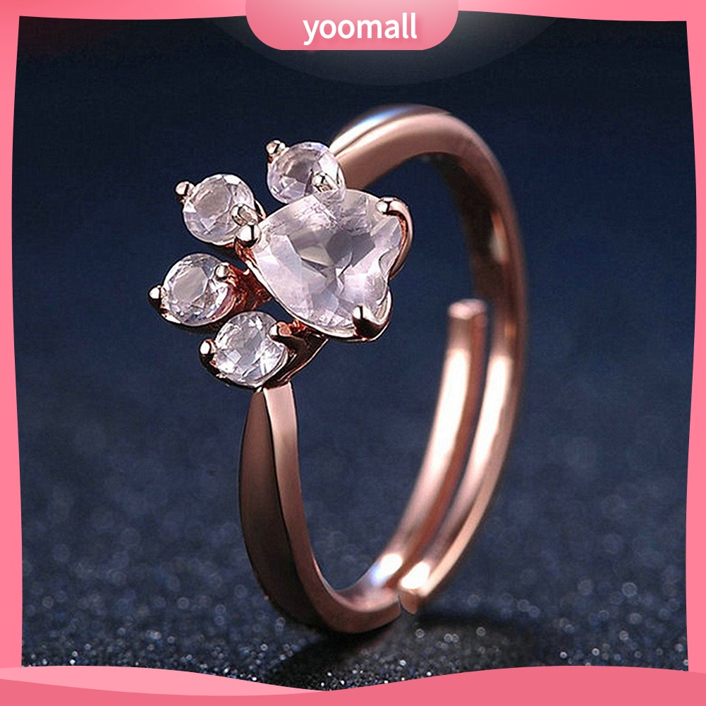 Khuyên Tai Đính Đá Hình Bàn Chân Dễ Thương Có Thể Điều Chỉnh