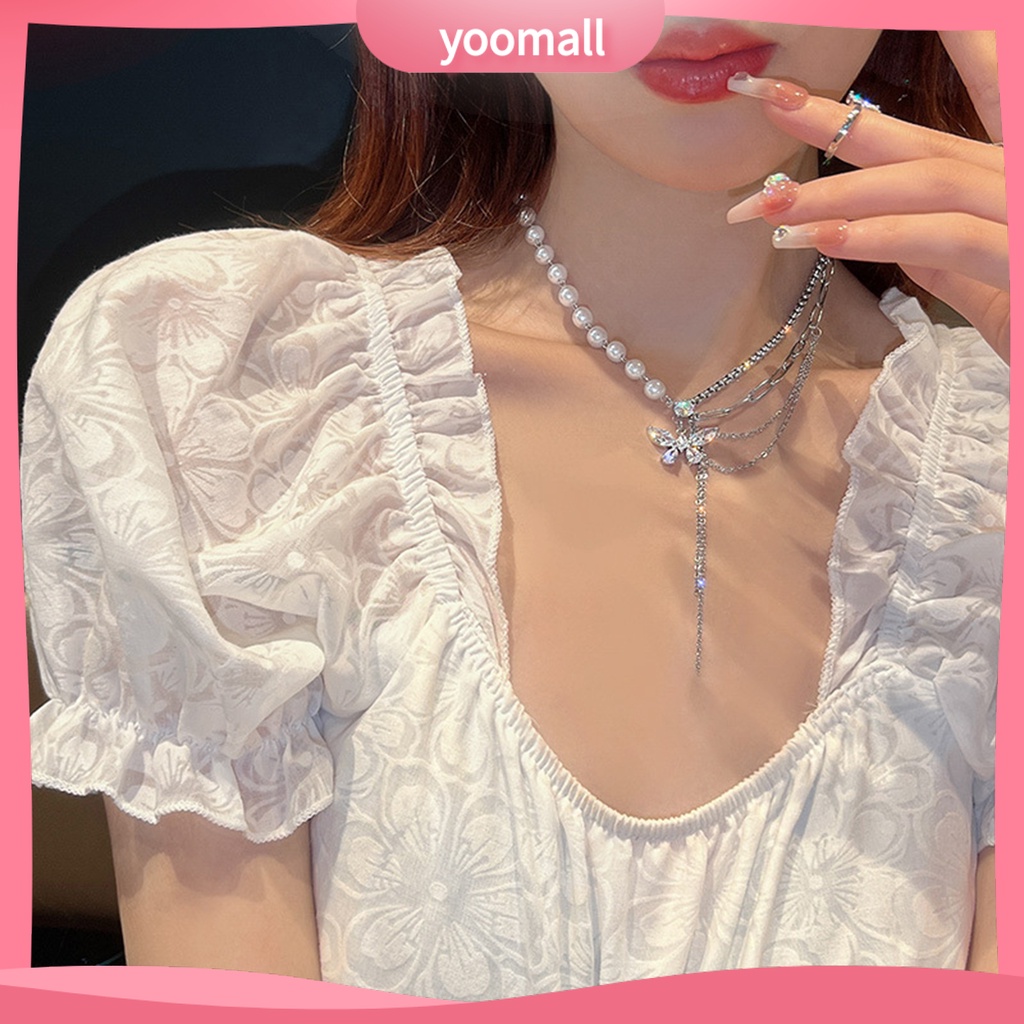 Vòng cổ Nhiều Lớp Đính Ngọc Trai Nhân Tạo Thời Trang Dành Cho Nữ