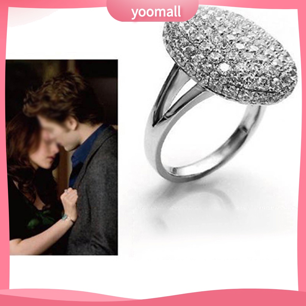 Nhẫn Đính Hôn Đính Đá Hình Oval Kích Thước 6-10 Sang Trọng Dành Cho Nữ