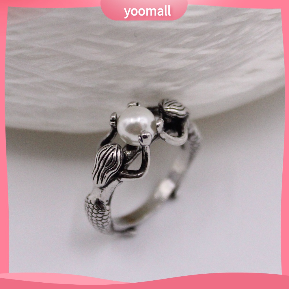 Nhẫn Đeo Tay Kim Loại Đính Đá Và Ngọc Trai Giả Thời Trang Cho Nữ