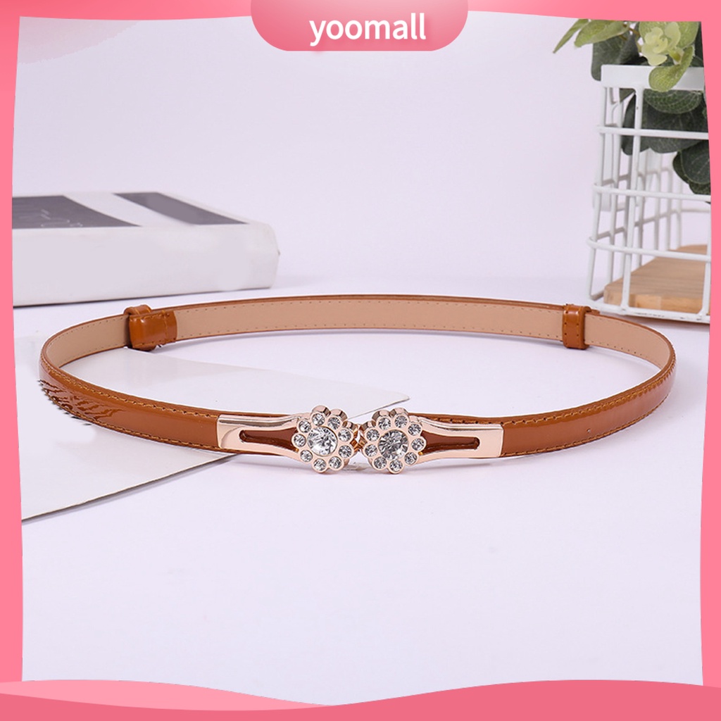 [YM] Thắt Lưng Thắt Lưng Giả Da Đính Đá Sáng Bóng Trang Trí Đơn Giản Trọng Lượng Nhẹ Tiện Lợi Dành Cho Mặc Hàng Ngày