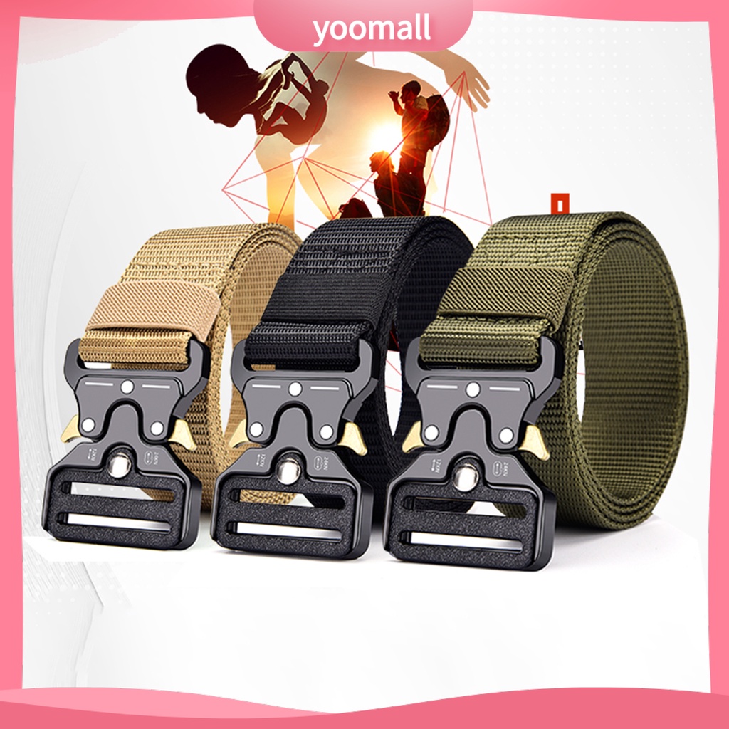 [YM] Thắt Lưng Sinh Tồn Chuyên Nghiệp Màu Trơn Tháo Lắp Nhanh Không Đục Lỗ Có Khóa Điều Chỉnh Mạnh Mẽ Cho