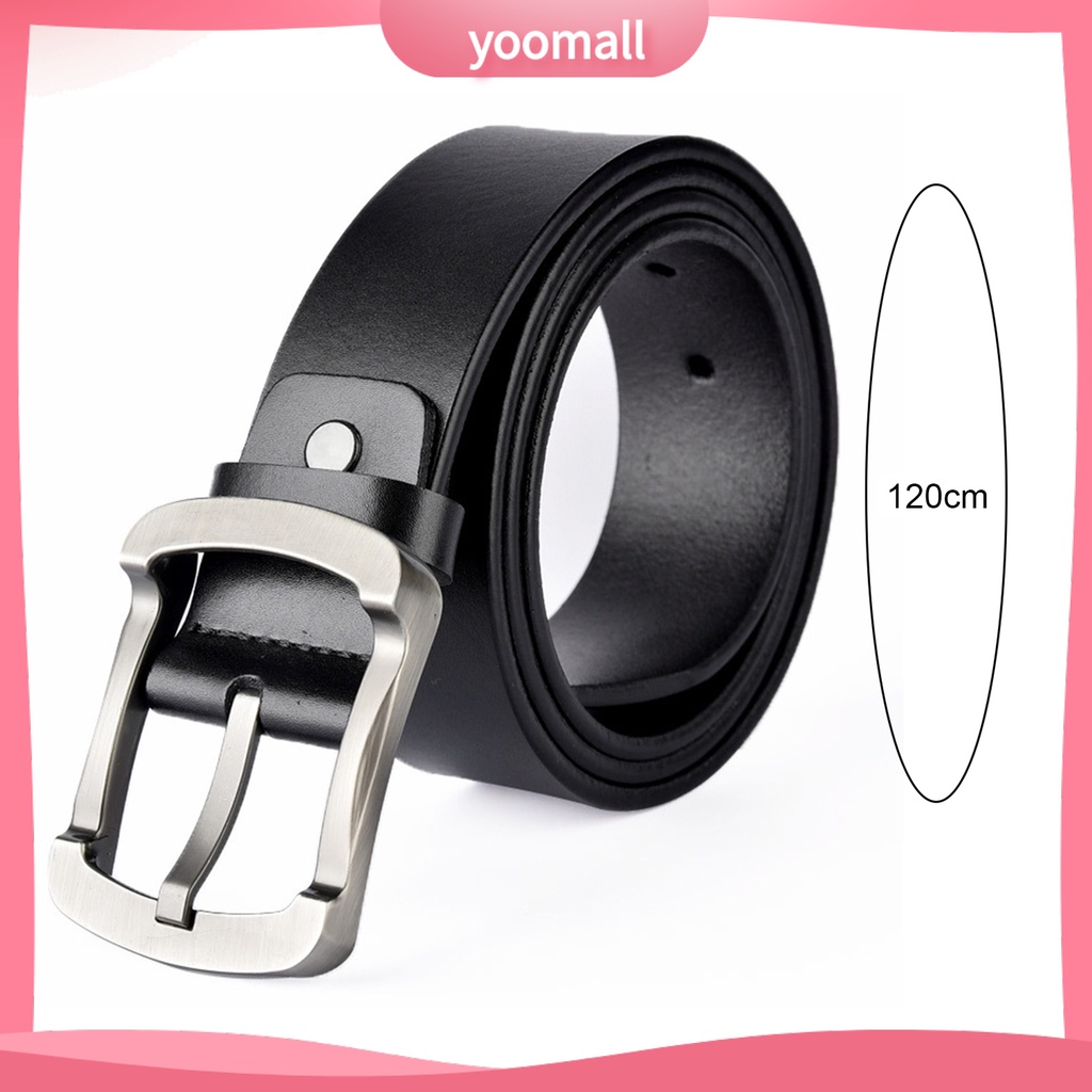 Thắt Lưng Giả Da Dày Màu Trơn Chống Vỡ Phong Cách Vintage Cho Nam