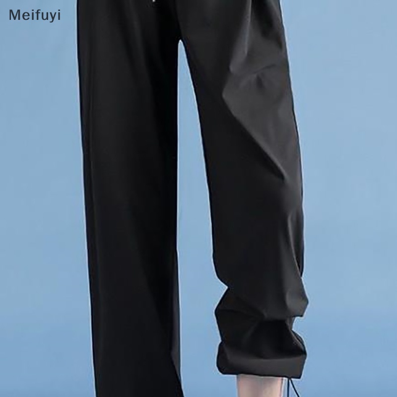 [Meifuyi] Summer Loose Bundle Feet Thin Quick-Drying Casual Pants Ice Silk Pants Women's Pants COD