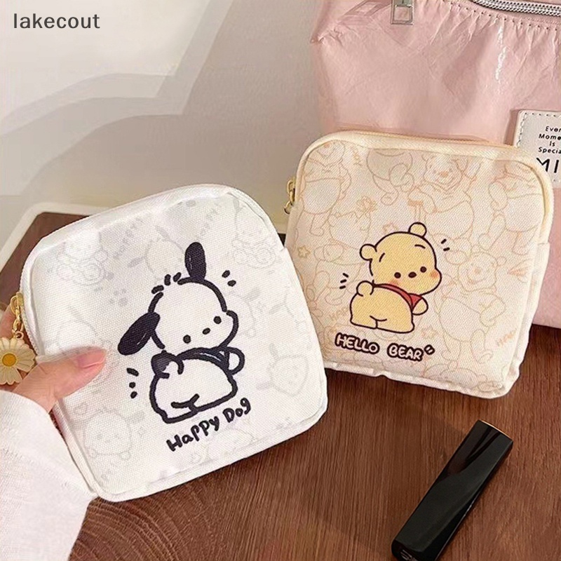 Lat Kawaii Pochacco Túi Đựng Băng Vệ Sinh Bằng Vải Nhỏ Gọn Dễ Thương Dành Cho Nữ Sinh