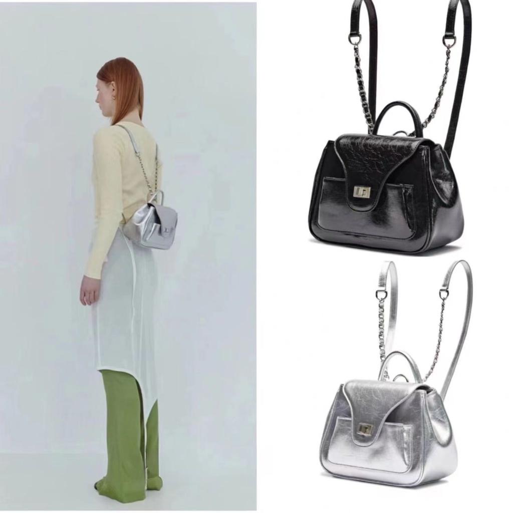 Túi Đeo Vai Hình Vuông Cỡ Nhỏ Phối Dây Đeo Sợi Xích Thiết Kế