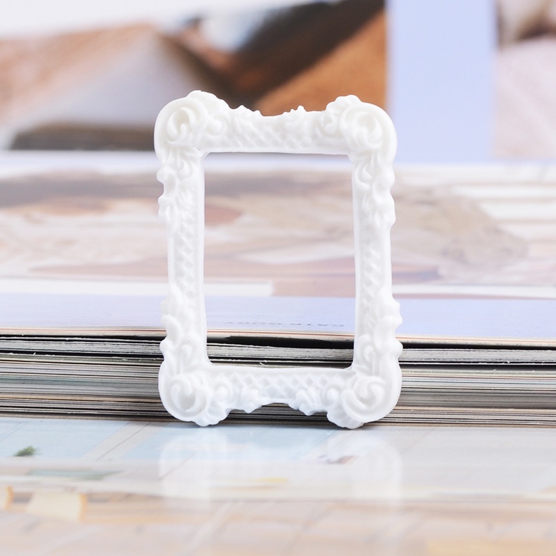 Set 10 Khung Ảnh Bằng Resin Màu Trắng Cho Điện Thoại DIY