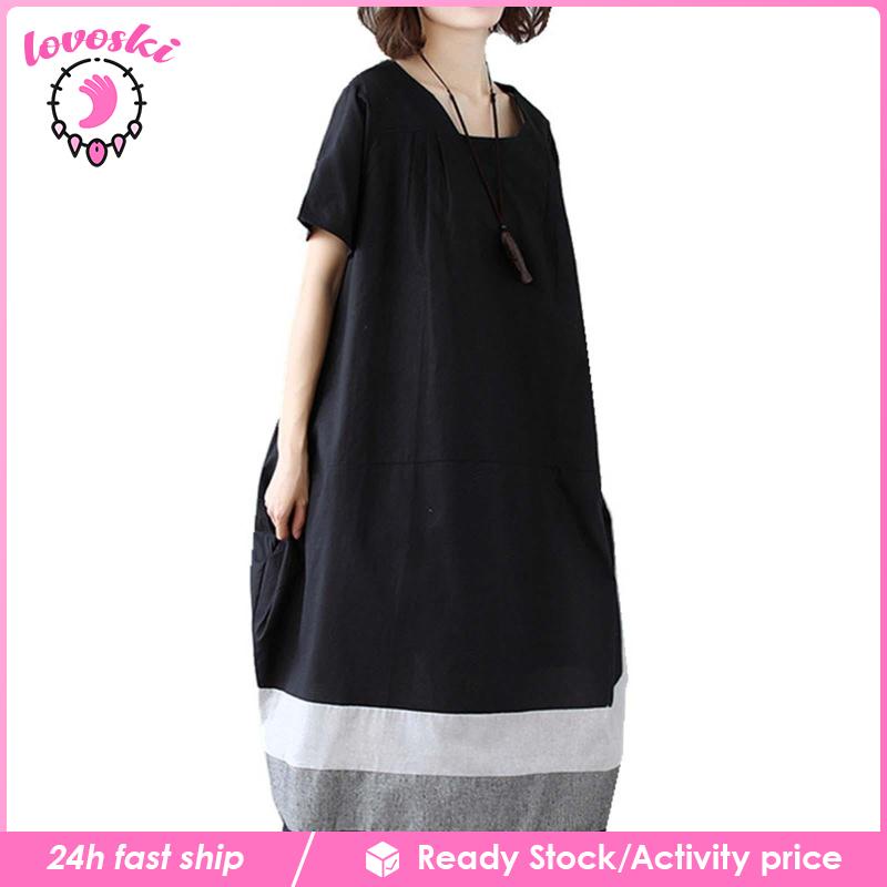 Đầm Dài Dáng Rộng Thời Trang Mùa Hè Thanh Lịch Cho Nữ