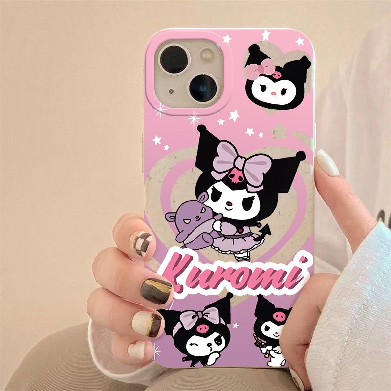 Ốp Điện Thoại Dẻo Họa Tiết Kuromi Dễ Thương Chống Sốc Cho Iphone12 14pro CGKR 8plus711 13
