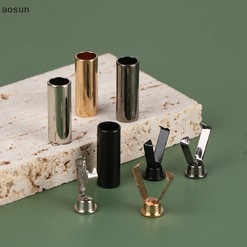 Aosun Set 10 Đầu Kim Loại Hình Trụ Bọc Bảo Vệ Dây Giày Diy