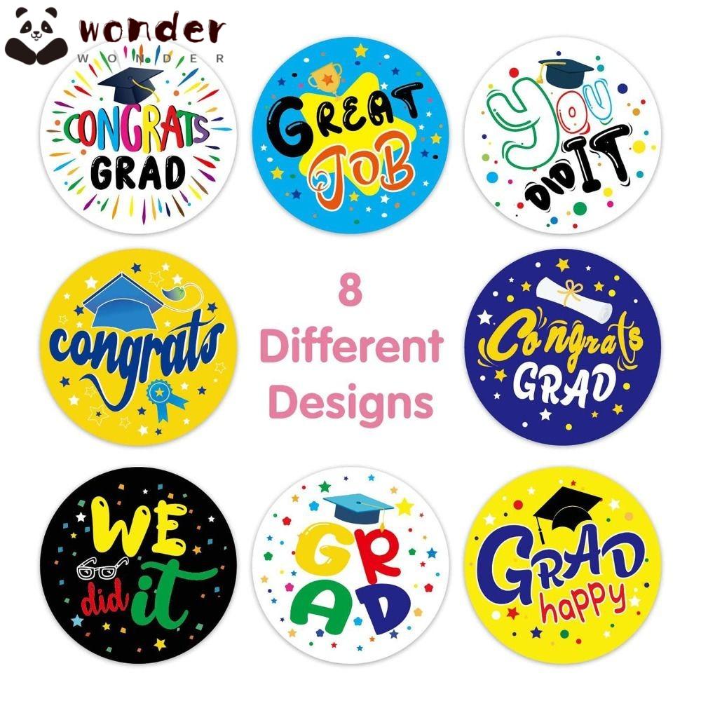WONDER Cuộn Nhãn Dán Hình Tròn 1.5inch Tự Dính Dùng Làm Quà Tặng Tốt Nghiệp