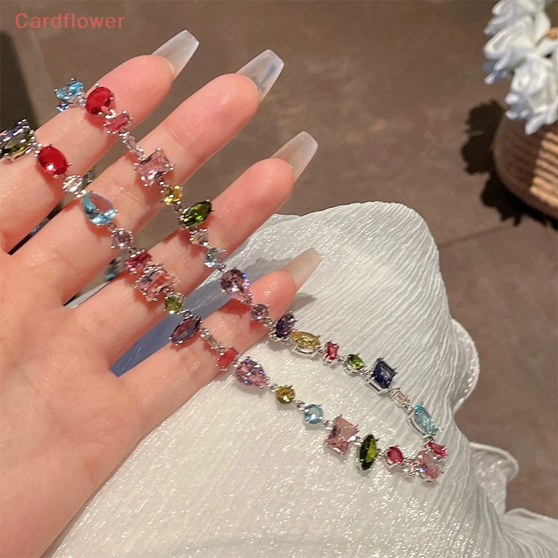 < Cardflower > Vòng cổ Thời Trang Nữ Mặt Đá Zircon Pha Lê Ngọt Ngào Đơn Giản Cá Tính Mới