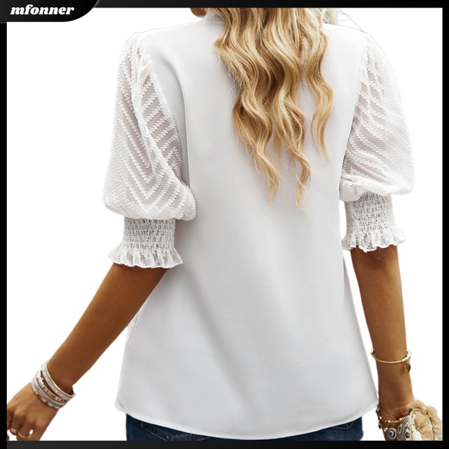 Áo Thun Tay Lửng Cổ Chữ V Xẻ Tà Màu Trơn Đơn Giản Cho Nữ