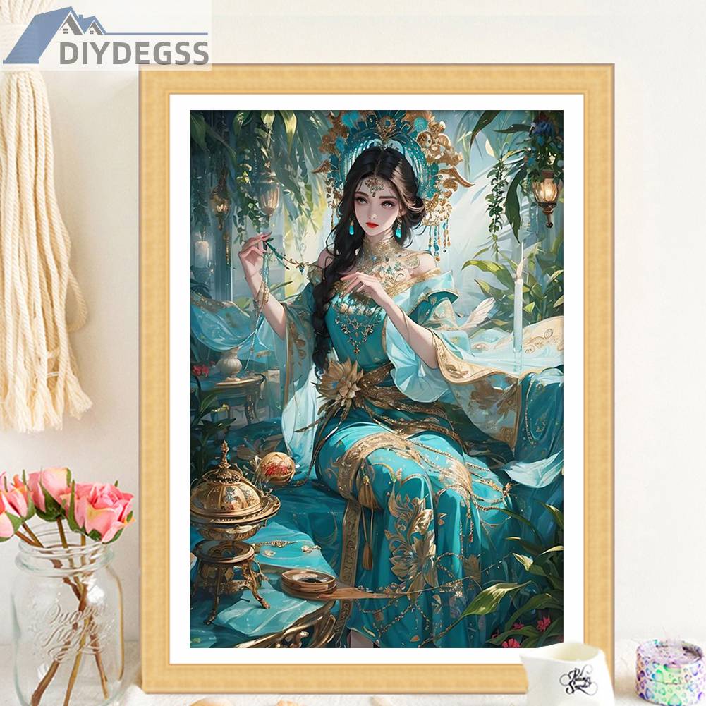 Toàn Bộ Bộ Tranh Thêu Chữ Thập 11CT Bằng cotton Thân Thiện Với Môi Trường Hình Cô Gái