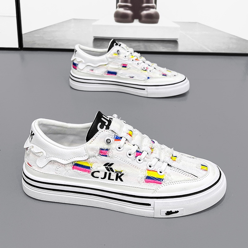 Giày vải trắng nam mùa hè thoáng khí thông thường slip-on sneakers nam anti-slip beggar giày vải thể thao tren