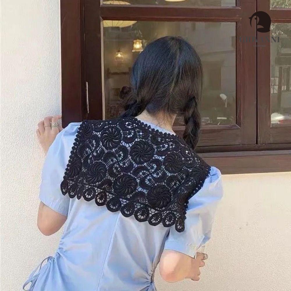 Giovanni Khăn Choàng Cổ Dệt Kim Rỗng Màu Trơn Trang Trí Hoa Giữ Ấm Thanh Lịch Phong Cách Hàn Quốc Cho Nữ