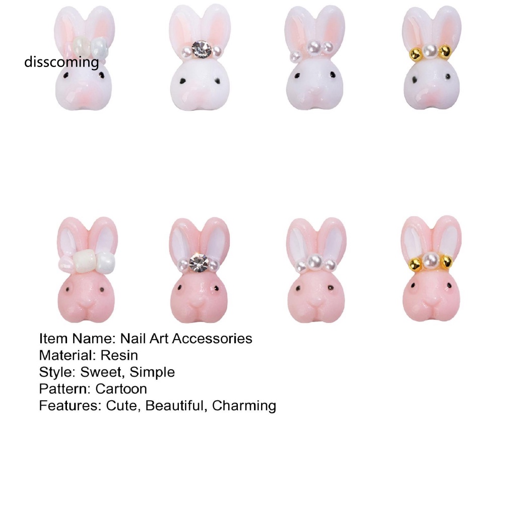 Áo Khoác Dáng Dài In Họa Tiết Cá Tính Trẻ Trung| Set 10 Phụ Kiện Trang Trí Móng Tay Hình Thỏ Hoạt Hình Dễ Thương