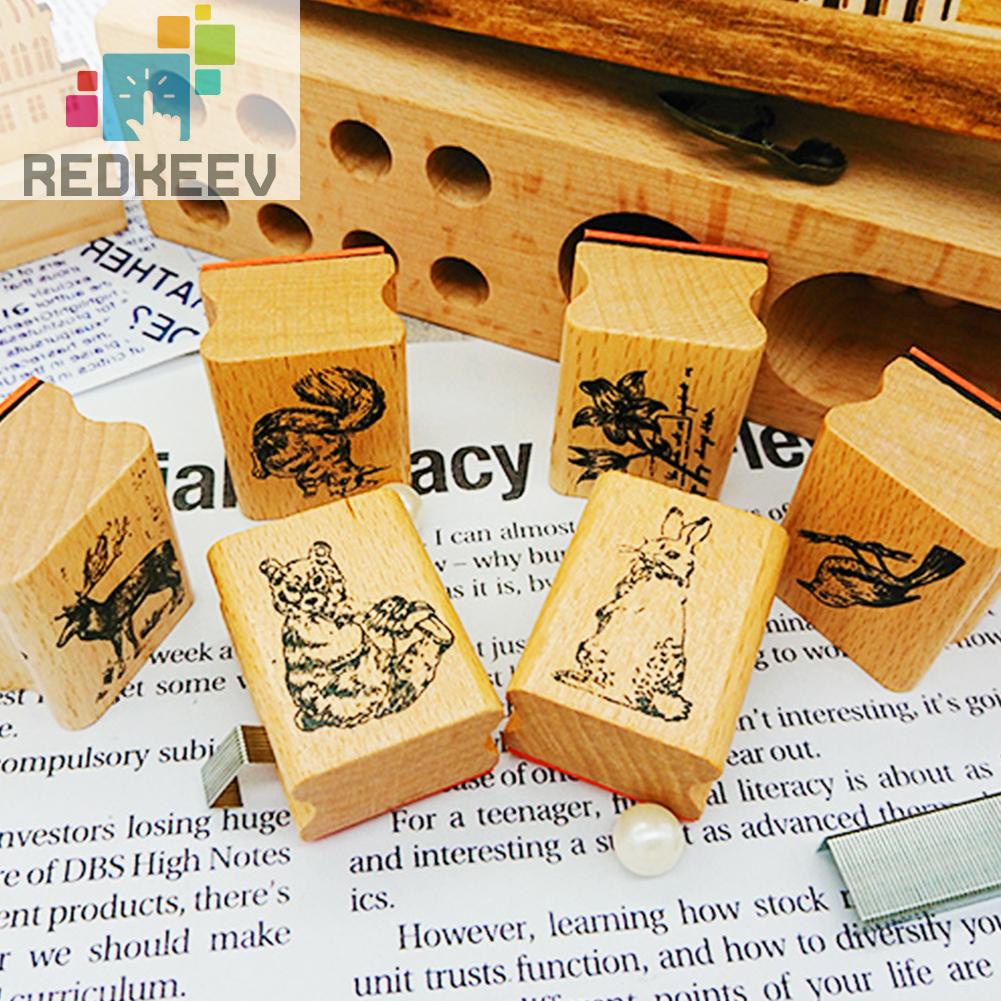 Con Dấu Hình Động Vật Dễ Thương Phong Cách Retro Trang Trí Sổ Tay