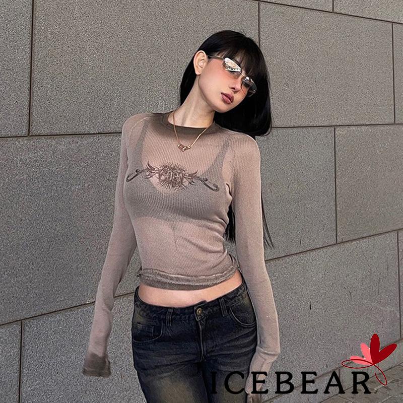 Áo Lửng Tay Dài Cổ Thuyền Họa Tiết In Thời Trang Mùa Hè Cho Nữ