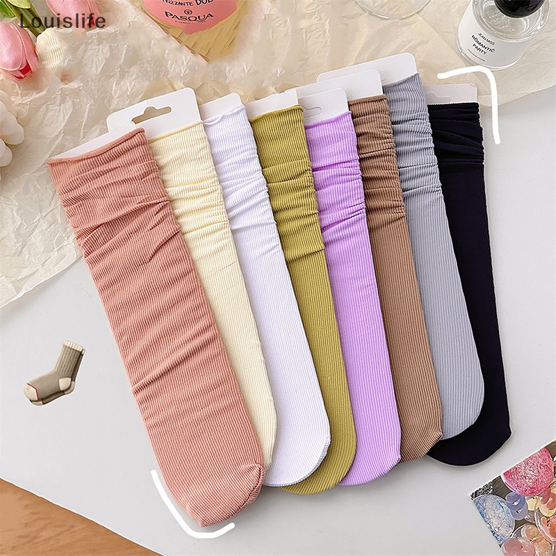 1 Đôi Vớ Louislife Bằng Nylon Mỏng Mềm Thoáng Khí Màu Be / Nâu Thời Trang Mùa Hè Cho Nữ