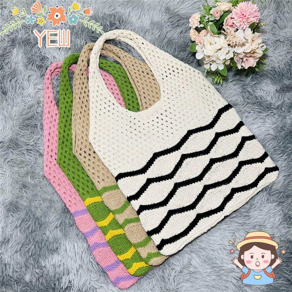 Túi Đeo Vai Đan Len Thiết Kế Đục Lỗ Thời Trang Sang Trọng Cho Nữ