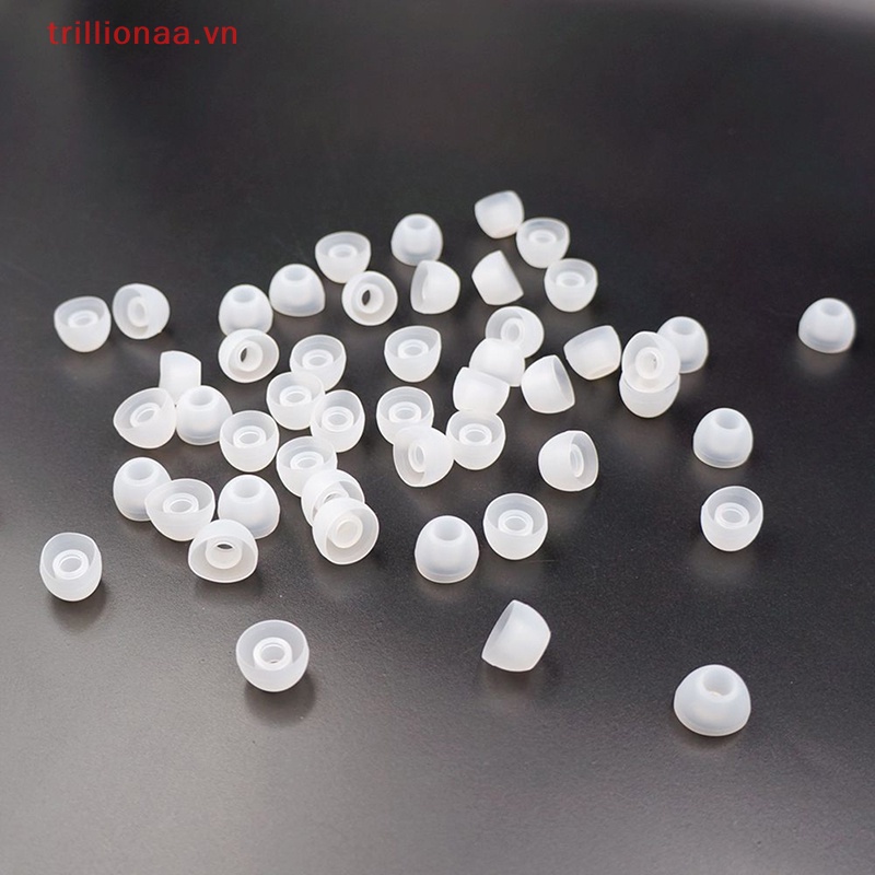 Set 50 Đệm Tai Nghe Nhét Tai Thay Thế Bằng Silicon Mềm Trong Suốt 11MM
